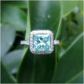 Pink Asscher Sapphire & Diamond Ring